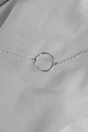 Organic Circle Necklace Silver