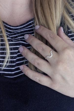 Curved Layered Ring Ring Fawn and Rose 