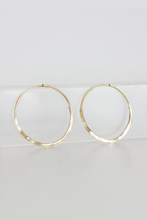Gold Half Hammered Hoops Earrings Fawn and Rose 