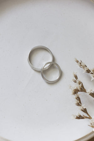 Sterling Silver Promise Ring Set Ring Fawn and Rose 