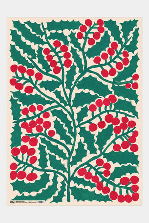 Holly & Berries Christmas Gift Wrap