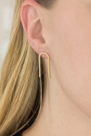 Brass Tall Arc Earrings