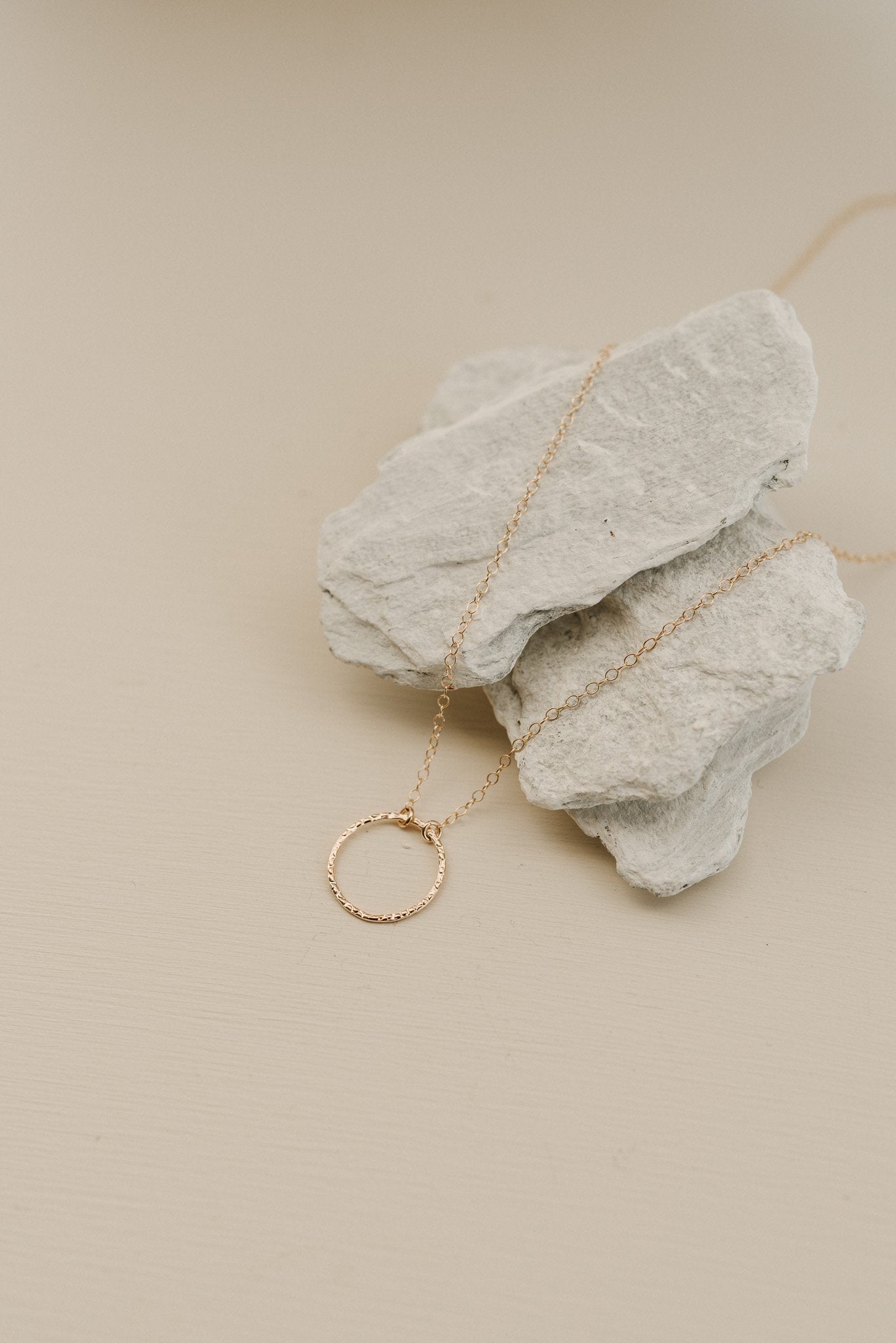 Textured Circle Necklace (Gold) Necklace Fawn and Rose 
