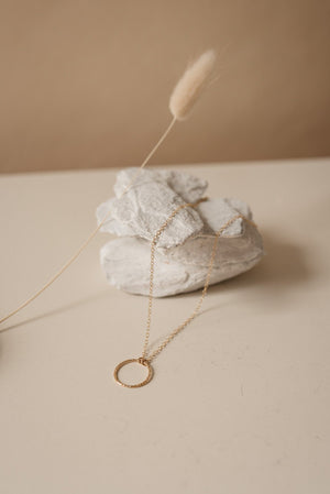 Textured Circle Necklace (Gold) Necklace Fawn and Rose 