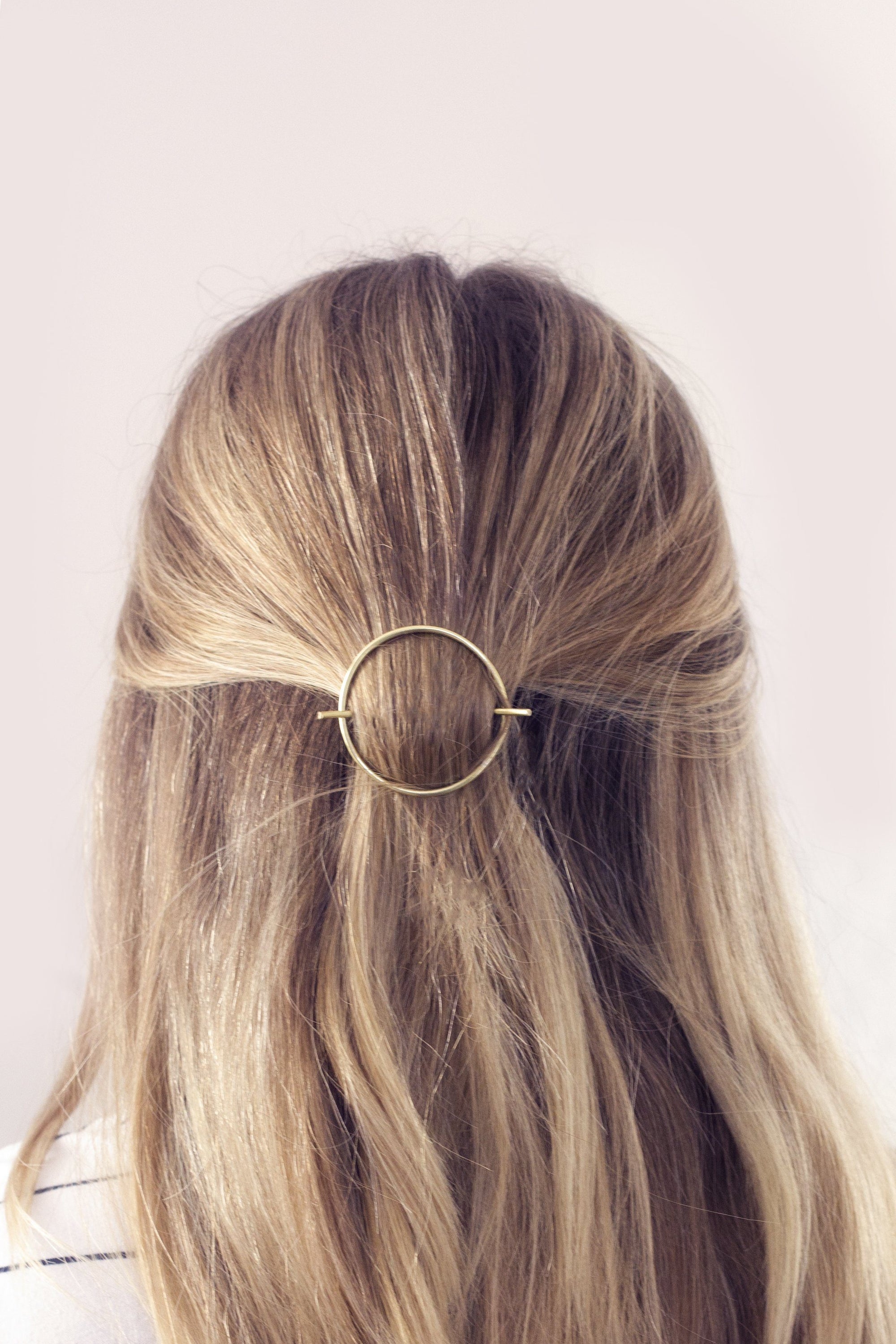 Circle Brass Hair Slide Hair Slide Fawn and Rose 