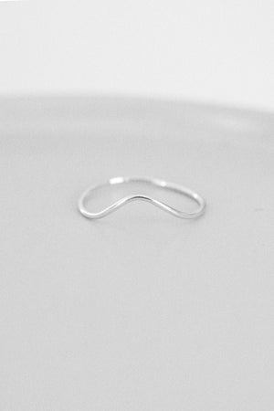 Eco Silver Curved Stacking Ring Ring Fawn and Rose 