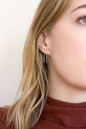 Sterling Silver Curved Ear Threads