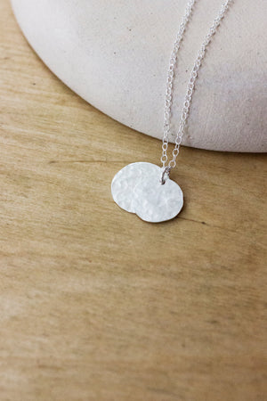 Hammered Double Disc Necklace Necklace Fawn and Rose 