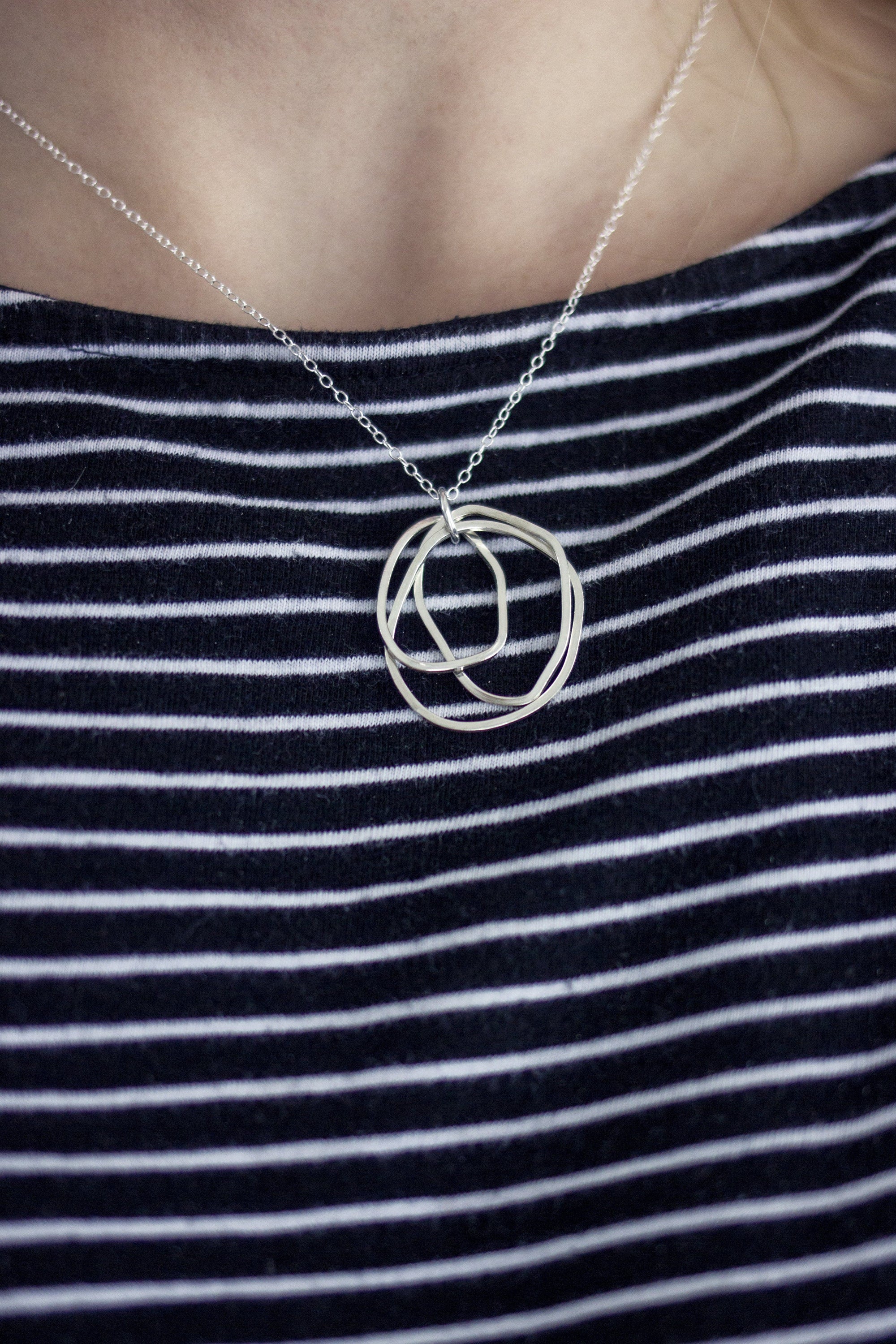 Layered Organic Circle Necklace Necklace Fawn and Rose 