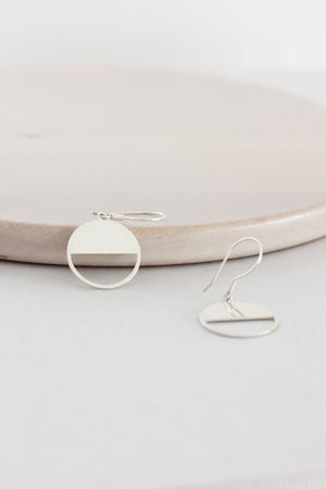 Sterling Half Circle Earrings (Silver) Earrings Fawn and Rose 