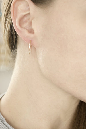 Gold Half Hammered Hoops Earrings Fawn and Rose 
