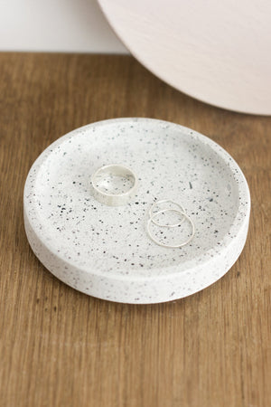 Jesmonite Ring Dish (White) Homewares Fawn And Rose 