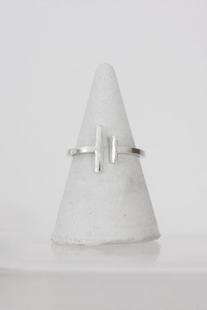 Asymmetric Open Bar Ring Ring Fawn and Rose 