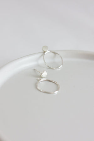 Sterling Silver Organic Circle Ear Jackets Earrings Fawn and Rose 