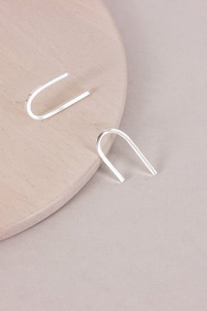 Asymmetric Arc Earrings (Silver) Earrings Fawn and Rose 