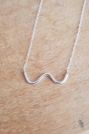 Sterling Silver Wave Necklace (SECONDS) Fawn and Rose 