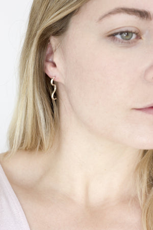 Sterling Silver Wiggle Studs Earrings Fawn and Rose 